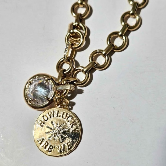 Anthropologie 14k Gold Plated Necklace and charms - Picture 4 of 4